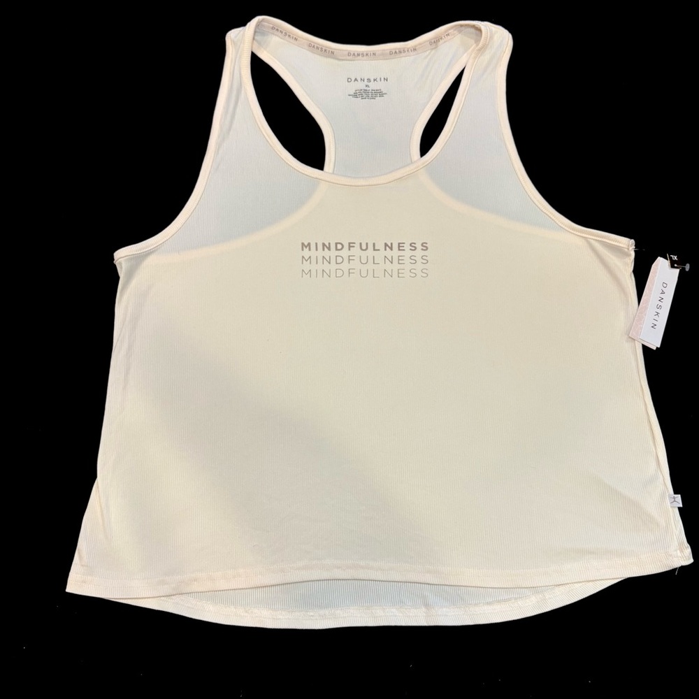 Danskin Beige Ribbed Tank Top